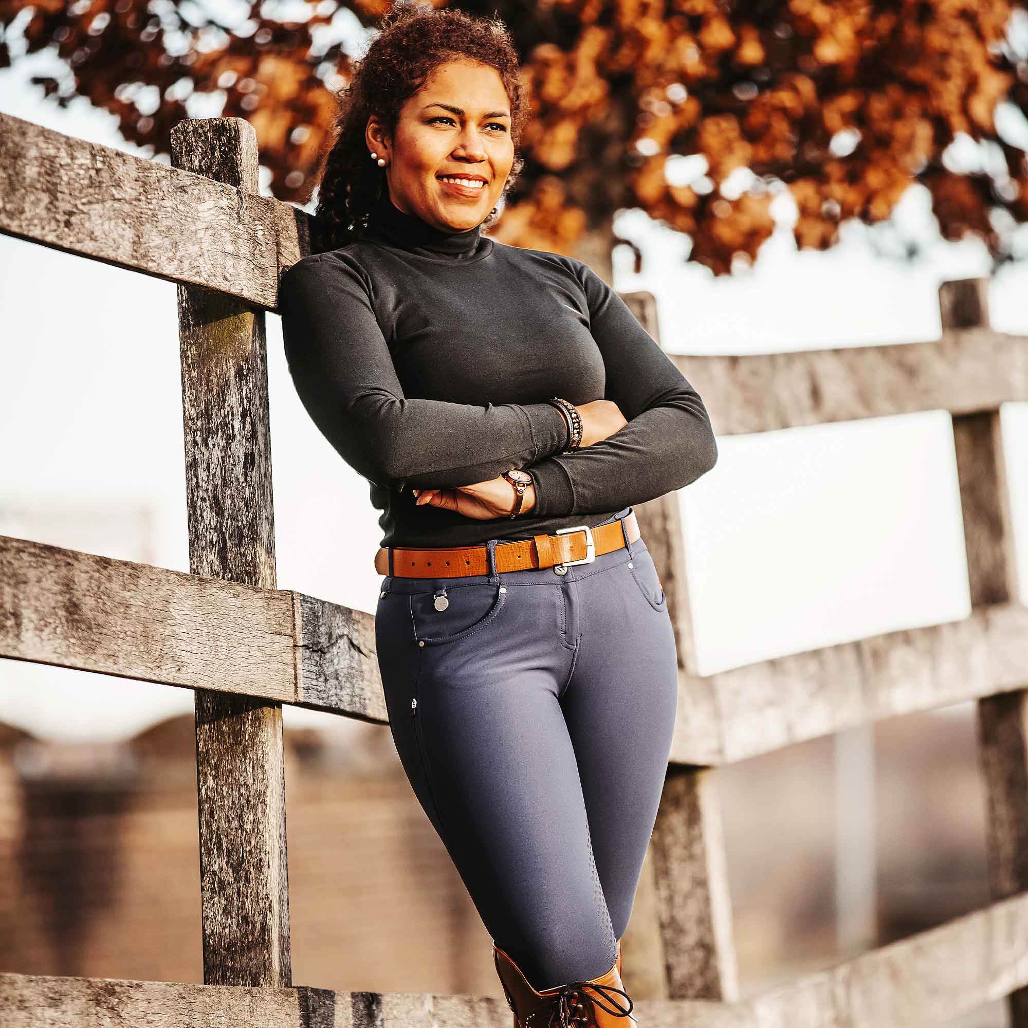 "Julia" W's FS Riding Breeches - Navy Blue