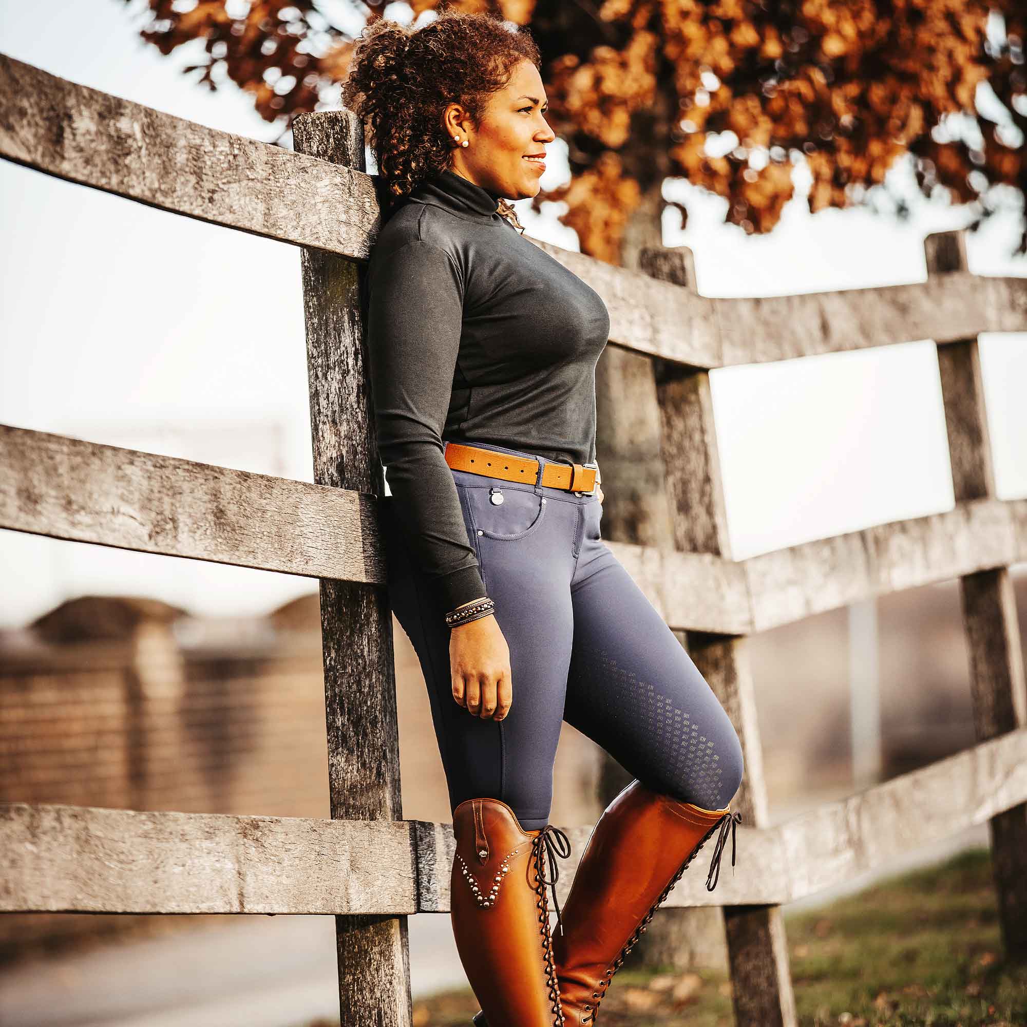 "Julia" W's FS Riding Breeches - Navy Blue