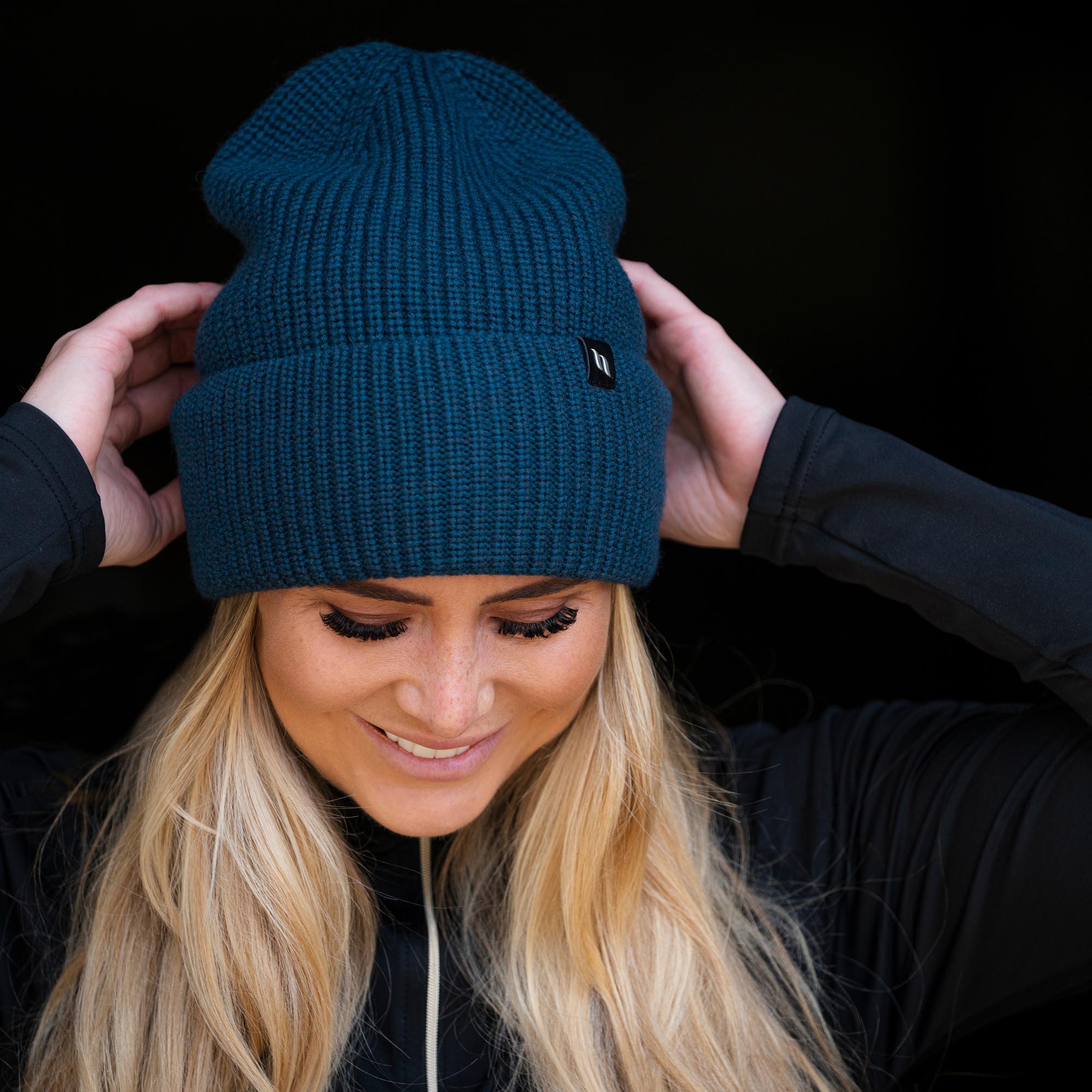"Ava" wool blend beanie with cuff