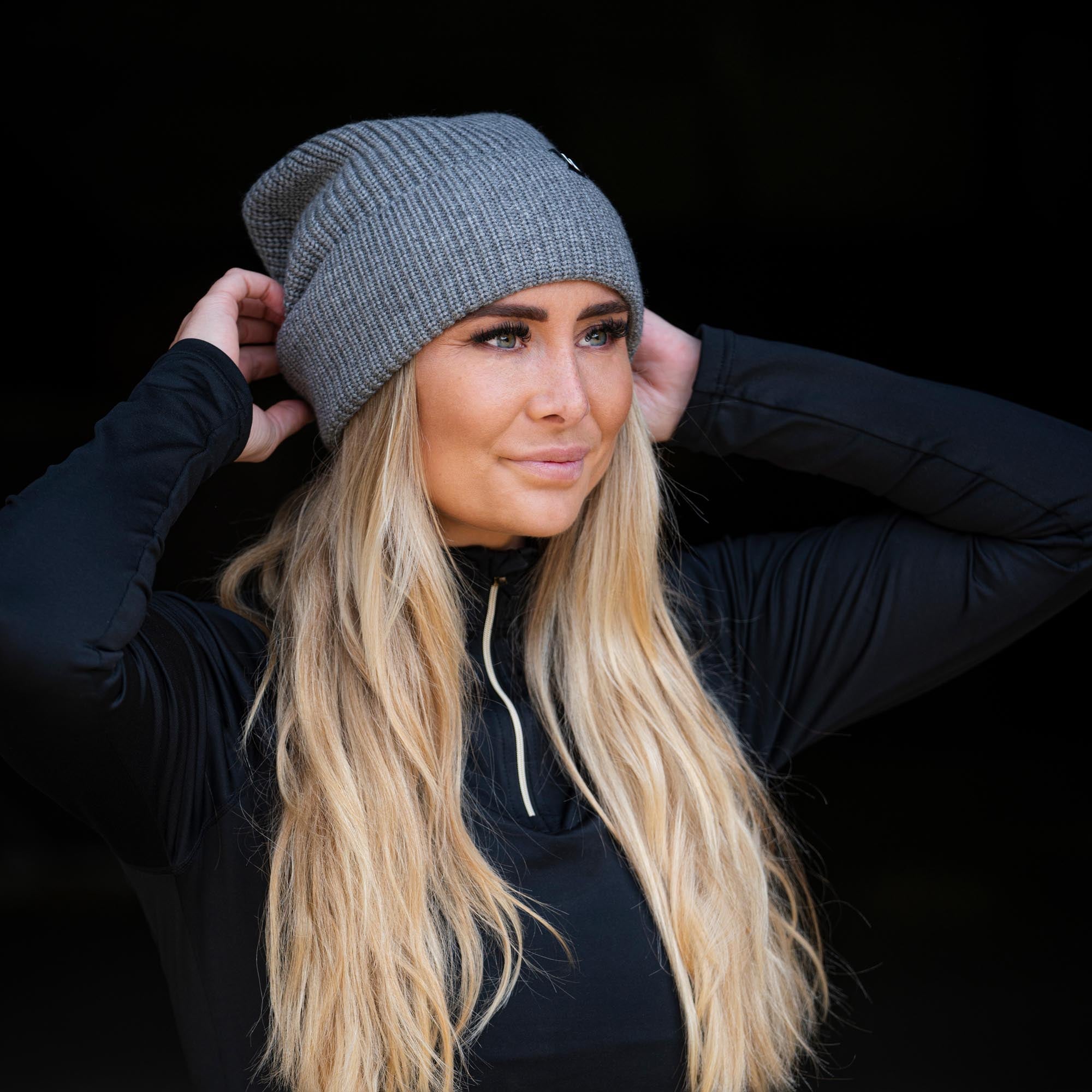 "Ava" wool blend beanie with cuff