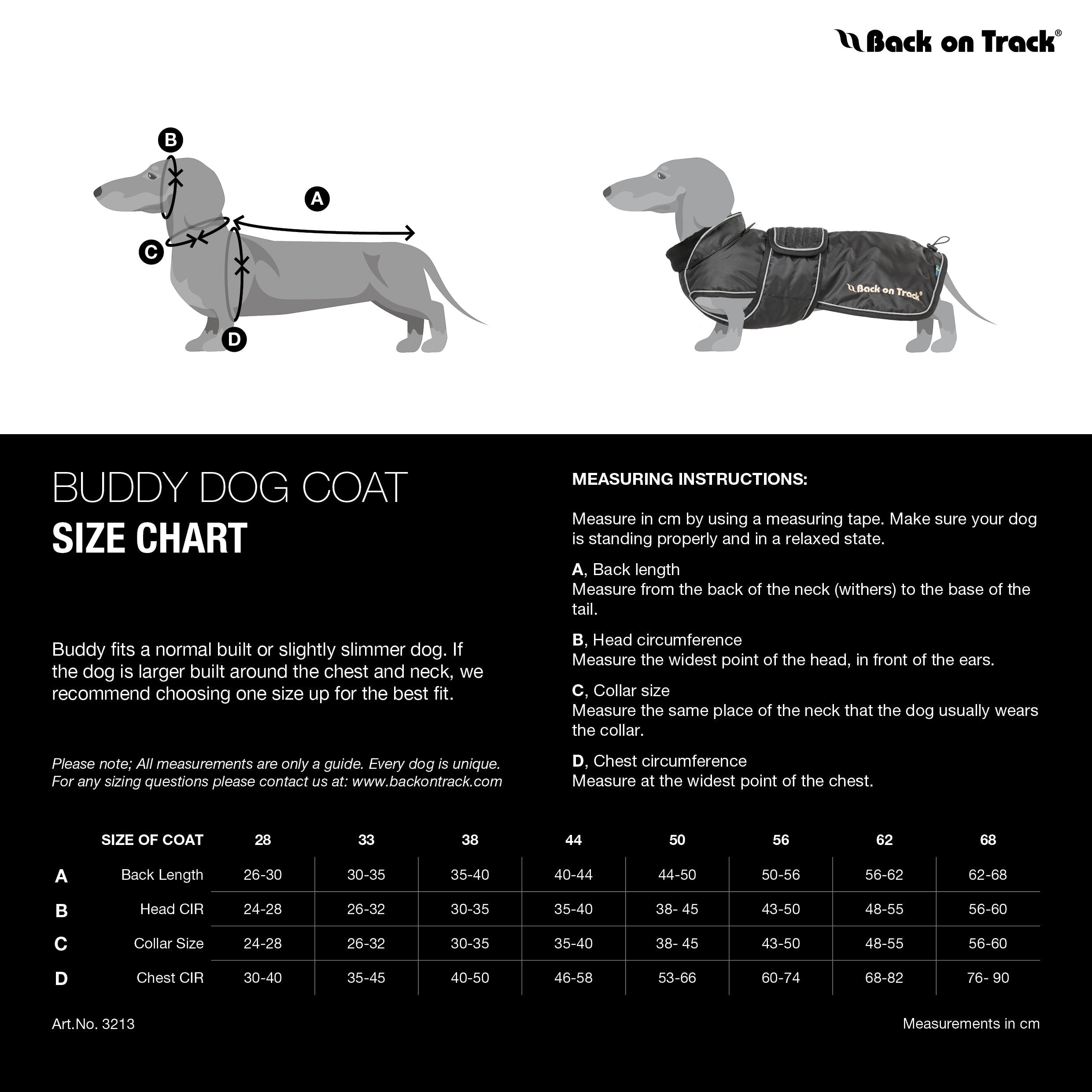 "Buddy" long dog coat